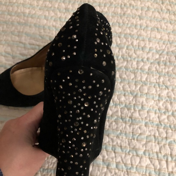 Bcbg black suede wedges with sparkles on the heel - Picture 4 of 4